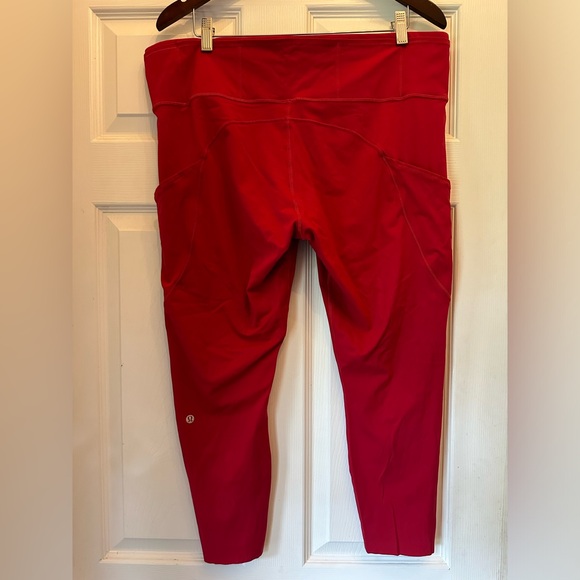 Lululemon Fast & Free 7/8 Tight II *Non-Reflective Nulux Dark Red size 18 - Picture 7 of 12